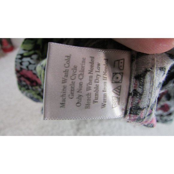 Coldwater Creek Jacket 1X Black Green Pink zip front Pockets Cotton - Picture 6 of 8